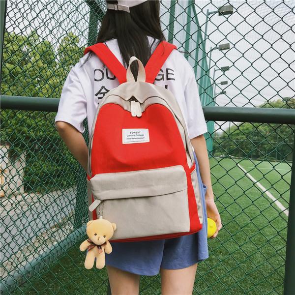 2018 summer new harajuku fresh contrast color student fashion pack Korean version fashionable simple backpack