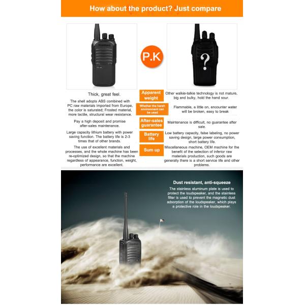 Simple and Stylish Wireless Wanhua Walkie Talkie Dual Band Call End Beep Vox Flashlight