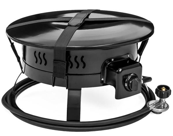 Outdoor Camping Carbon Portable Propane Gas Fire Pit With Cover & Carry Kit
