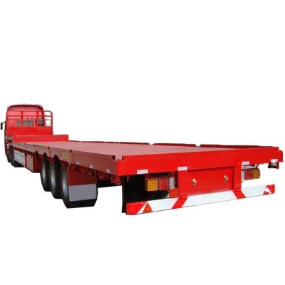 3 Axle Lowbed Truck Low Bed Flatbed Semi Trailer for Transporting Cargo and Excavator