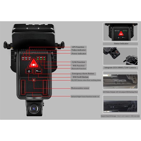 Камера приборной панели автомобиля 4 каналов, двойной кулачок черточки камеры с Блуэтоотх/Вифи