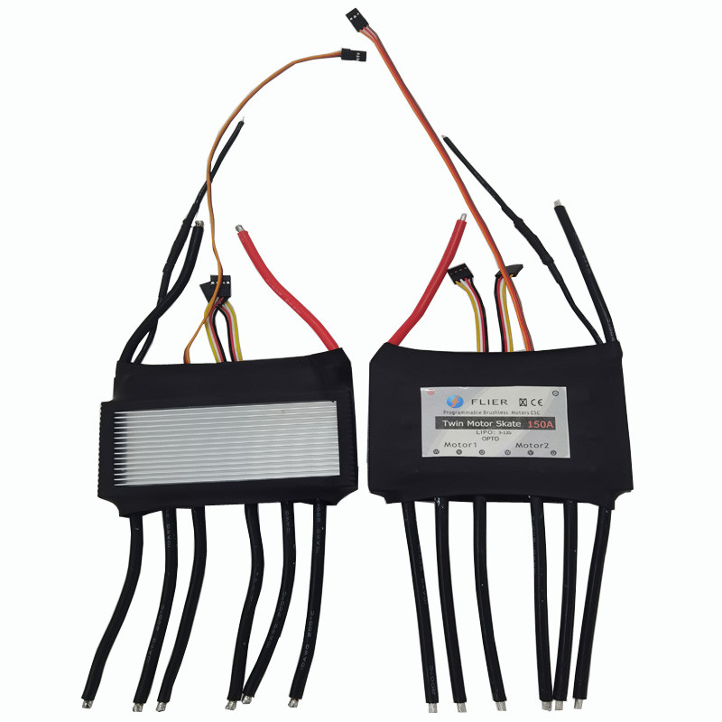 Черноты ESC скейтборда хобби 12S 150A RC регулятор Heatshrink электрической безщеточный