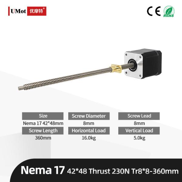 Hybrid Nema 17 Linear Motion Lead Screw Stepper Motor for Precise and Accurate Motion