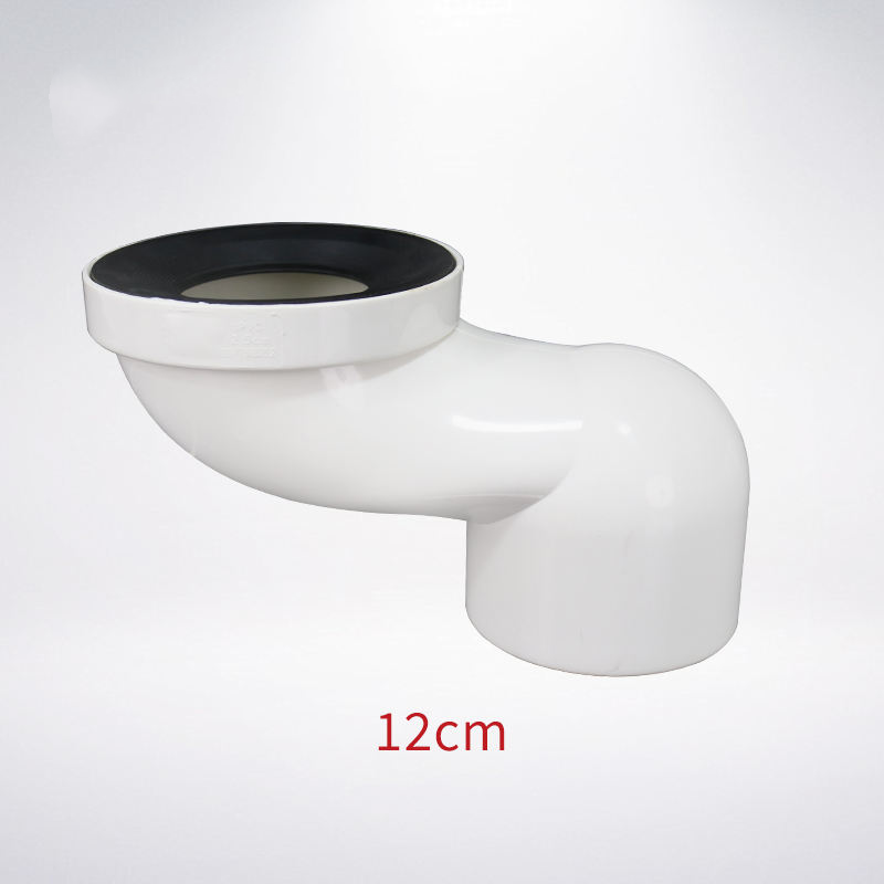 the white pvc toilet positioner pipe fitting with rubber ring directly discharges water.