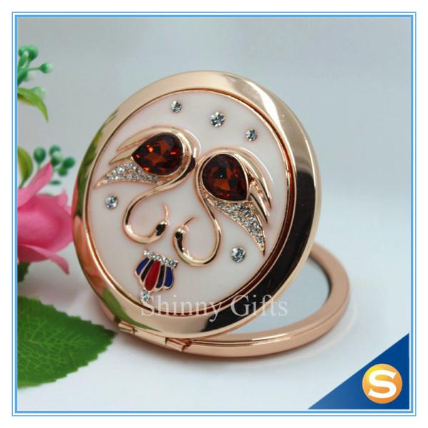 Shinny Gifts Personalized Metal Collection Compact Mirror For Wedding Souvenir