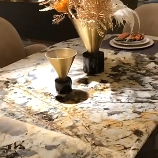 Luxury Italian Modern Marble Dining Table High Gloss Home Furniture For Dinning Room
