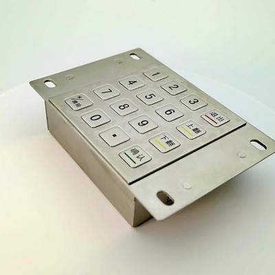 Waterproof Stainless Steel IP65 Encrypted Metal EPP Pin Pad 16 Keys For Payment Kiosk