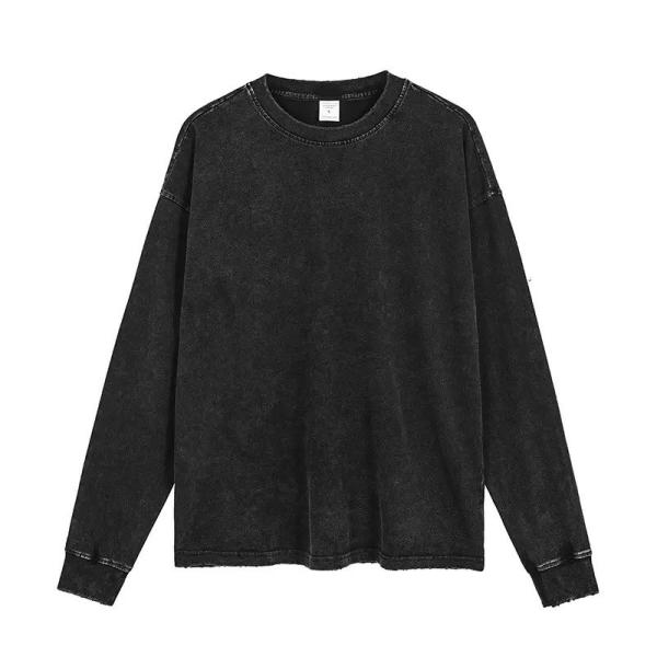                  Couple Design Hip Hop Long Sleeve T-Shirt Street Wear Graphic Cotton Print Distressed Wash T-Shirt Women Casual Shirt             