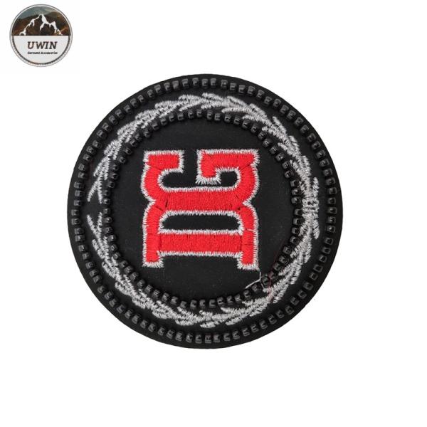 Letter Beads Iron On Embroidered Patches Merrowed Border Customized Size