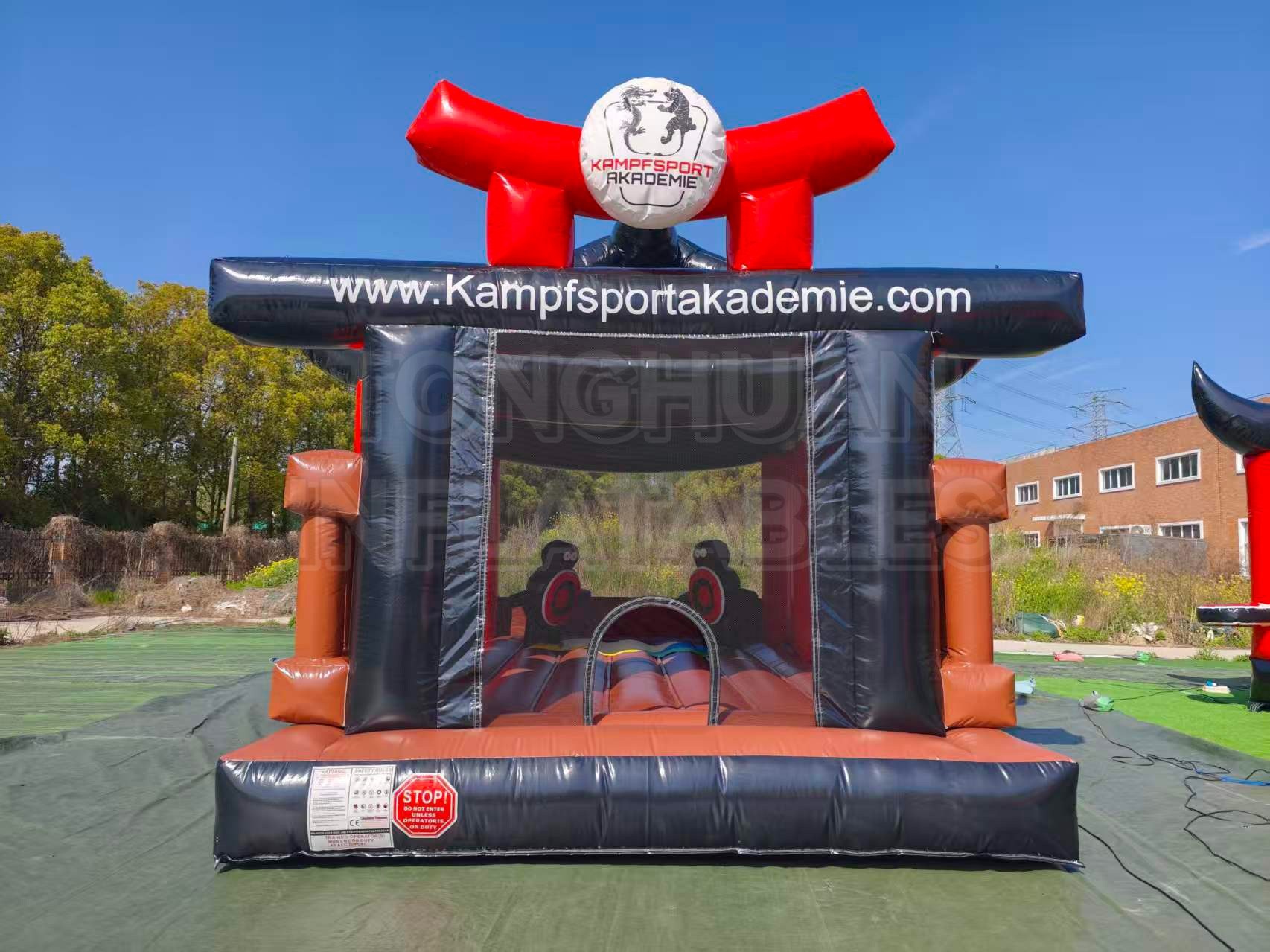 Large Martial Arts Bounce House with Custom Logo Printing for Gyms Schools Festivals and Rental Business