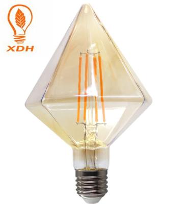 Os bulbos ambarinos 220-240V 8W do filamento do diodo emissor de luz de edison do diamante do bulbo do filamento de D95 E27 conduziram o bulbo