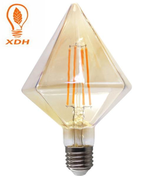 Os bulbos ambarinos 220-240V 8W do filamento do diodo emissor de luz de edison do diamante do bulbo do filamento de D95 E27 conduziram o bulbo