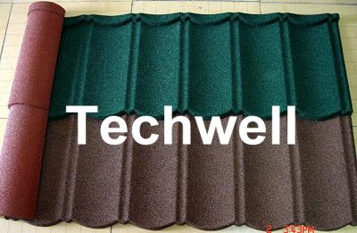 Iron Colored Stone Coated Roof Tile Machine , Corrugated Automatic Roof Tile Making Machine