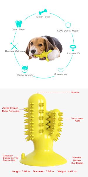Cactus Shape Interactive Pet Toys Molar Teeth Dog Dental Chew Toy TPR 125g