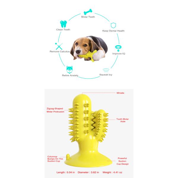 Cactus Shape Interactive Pet Toys Molar Teeth Dog Dental Chew Toy TPR 125g