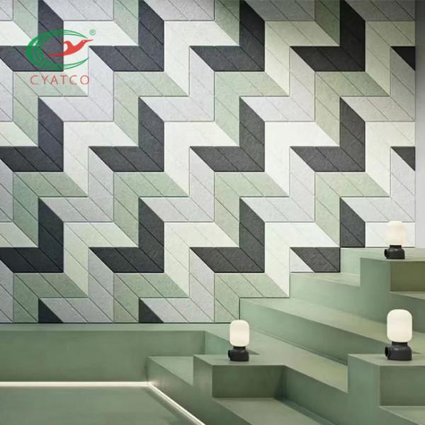 Custom PET Acoustic Panels 120-250kg/Cbm 100% Polyester Fiber Easy Self Adhesive