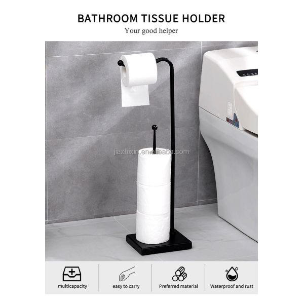 Simplicity Metal Detachable Standing Double Tier Bathroom Toilet Tissue Rack & Paper Towel Holder Organization Storage Shelf