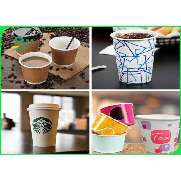 FDA Food Grade Paper Roll 160gsm - 350gsm 70 * 100cm White PLA Paper Sheet For Coffee Cup