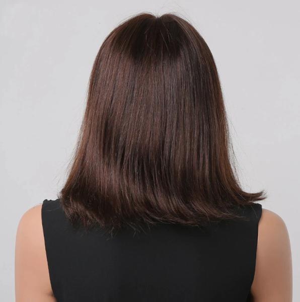 Perruques de cheveux humains 100% pour femmes, perruques pour dames, bonnet en dentelle complète avec nœuds décolorés