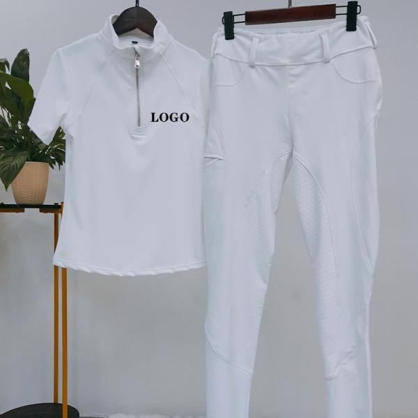 White Full Grip Competition Pantalon Equitation Horse Riding Pants Tight Waist Belt