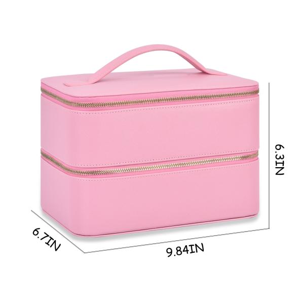 Jewelry Organizer Travel Case Earring Holder Two Double Layer Jewelry Box 9x6x6