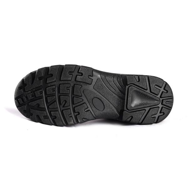 Black Leather Ultimate Protection Support Sport Safety Shoes Comfortable Lace Up PU Sole
