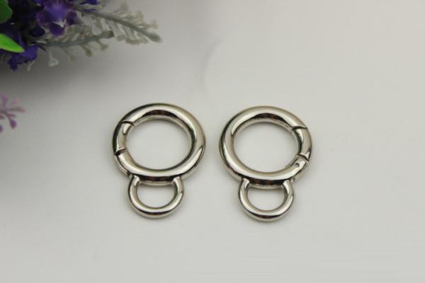 Nickel Plated 20MM Metal Trigger Snap Clip Spring Gate O Ring For Bag Accessories
