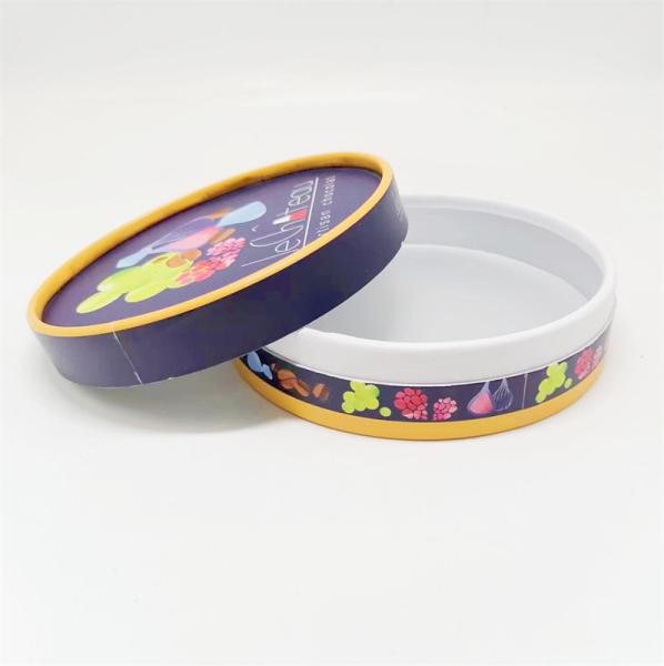 latas do papel do diâmetro de 153mm que empacotam a caixa de presente de empacotamento luxuosa redonda colorida da placa de papel
