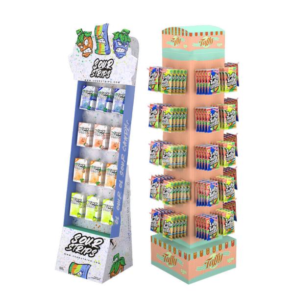Gloss Custom Display Stands Racks Lamination Retail Store Floor Display Racks For Promotion
