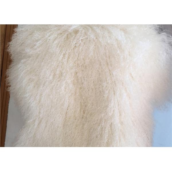 Long Hair Curly Sheep Fur throw Mongolian Tibetan Lambswool Blanket bed throw