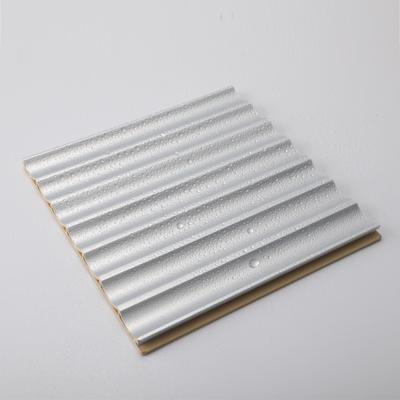 Damask Pattern WPC Laminated Fluted Flat Wall Solid Panel for Interior Decoration Fence