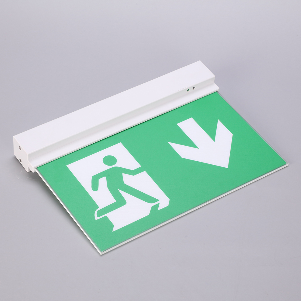 3 Hours Rechargeable Battery Operated Double Sided Emergency Exit Sign with 15pcs SMD White LED and Li-ion Battery