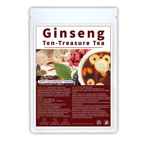 Ten Treasure Herbal Tea for Men with 10 Premium Natural Herbs Traditional Chinese Medicine Formula