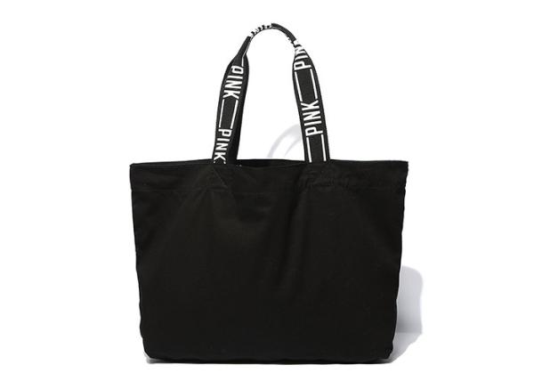New Style Canvas Gift Bags , Text Pattern Canvas Beach Tote For Outdoor Travel