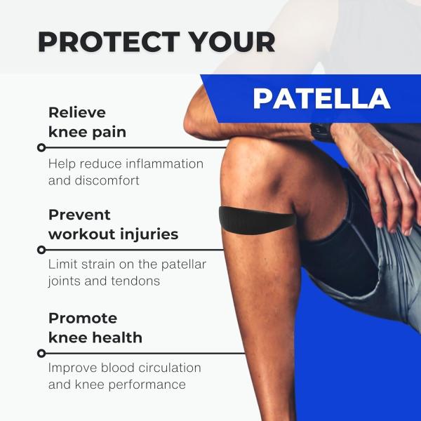 Patellar Tendon Support Strap, Patella Stabilizer Pain Make Knee Band Pain Relief Comfortable Silicone Knee Brace Pads For Running Jumpers Sports Football Volleyball Basketball Men Women