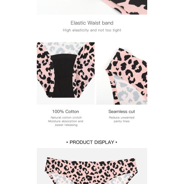 Breathable Sexy Period Underwear Seamless Leopard Ice Silk Underwear Women'S