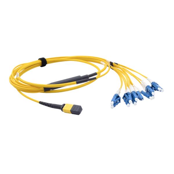 2 Meters Fiber Optic Ethernet Cable , Fan Out Fiber Cable Assembly MPO Male To 12 X LC