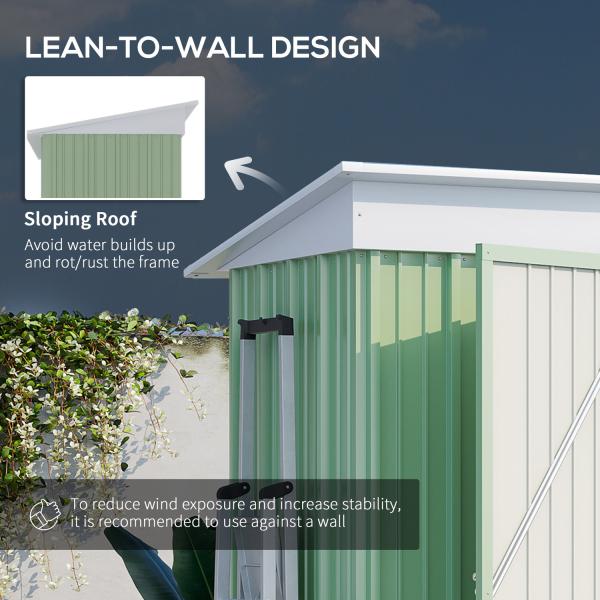 Secure Lockable Door Storage Shed for Tools and Bikes 2-tier Adjustable Shelf Design