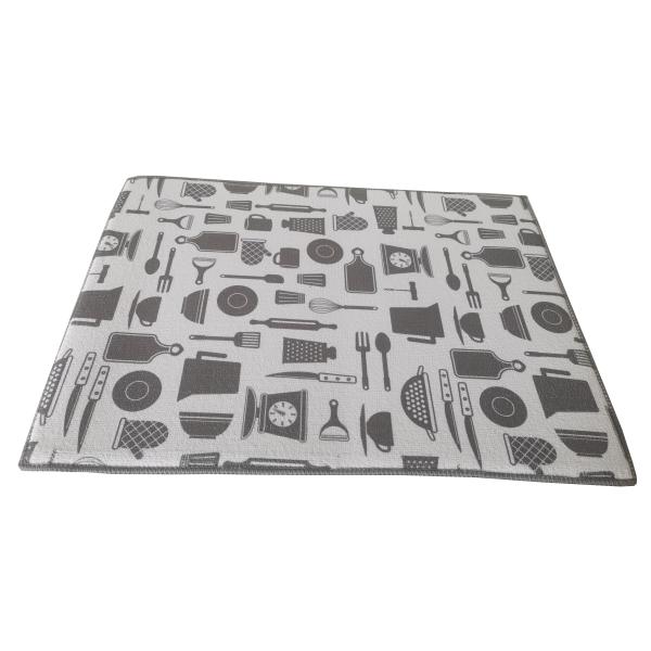 100% Microfiber Printed Kitchen Dish Drying Mat Polyester