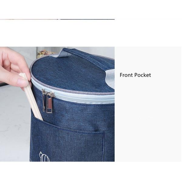 Adjustable Shoulder Strap Insulated Reusable Lunch Bag for Women Allover Print Food