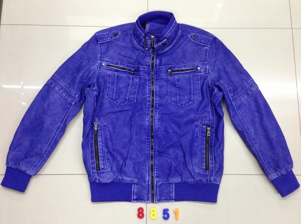 8851 Men's PU fashion jackets stock(men's coat)
