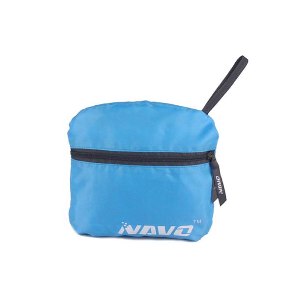 Black Nylon Foldable Backpack Waterproof Two Way Zip Rucksack