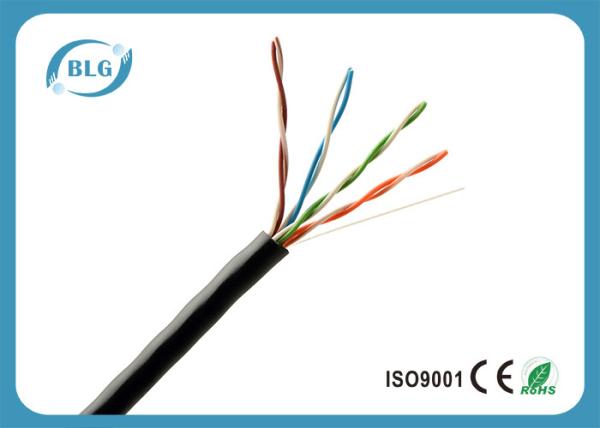 Black Super Long Outdoor Ethernet Lan Cable With UV Resistant PVC Jacket