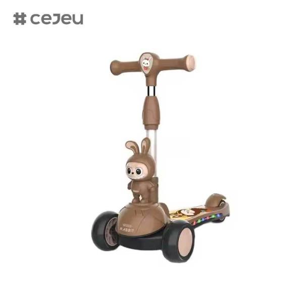 CJ-HLW-209,Labubu Foldable Children's Scooter 3-12 Year Old Widening Toddler Flash Wheel ScooterManufacturer's New Cartoon Labubu Style Children's Scooter with Lights Extendable and Foldable Plastic