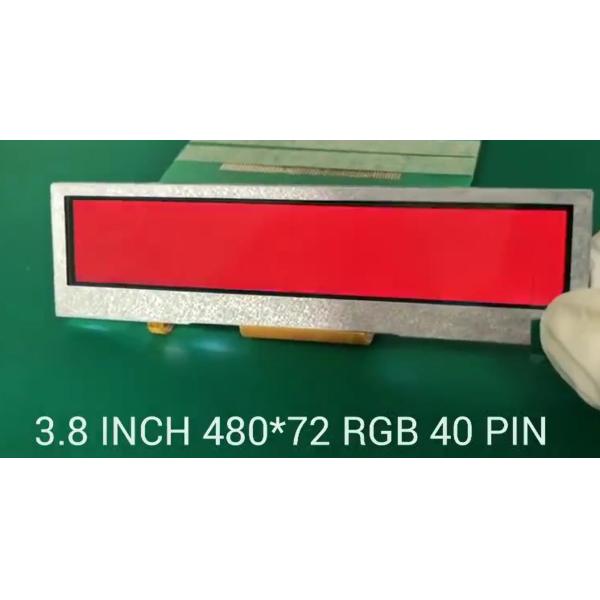 тип TFT LCD Адвокатуры 3,8 дюймов, 480X72 разрешение, интерфейс RGB 40 штырей, 300cd/m2,