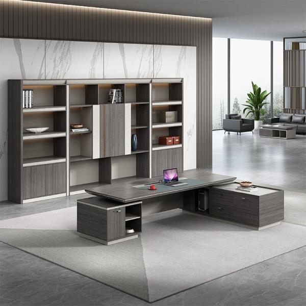Mall Boss Office Furniture with Side Cabinets and L-Shaped Executive Manager CEO Desk