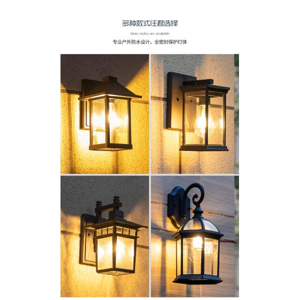Bright Outdoor Waterproof LED Wall Lights Exterior E27 Bulb 1 17x17x35cm