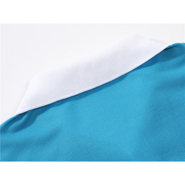 10C Color 240gsm Embroided Plain Polo Shirts Mercerized Cotton