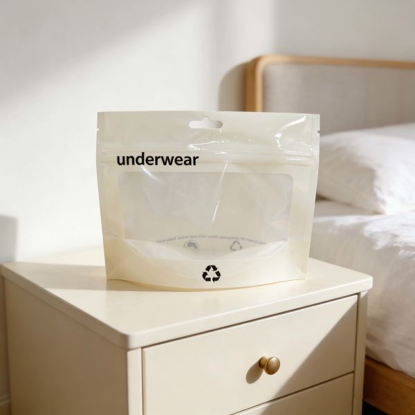 Children's Clothing Environmentally Friendly Degradable Customized Logo Apparel Packaging Plastic Bag for T-shirt Underwear Socks