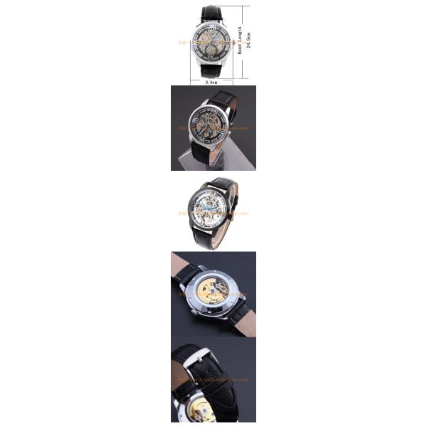 WN24 Winner Watches Mechanical Watch Quality Men's Watch Stainless Steel Leather Watch Man